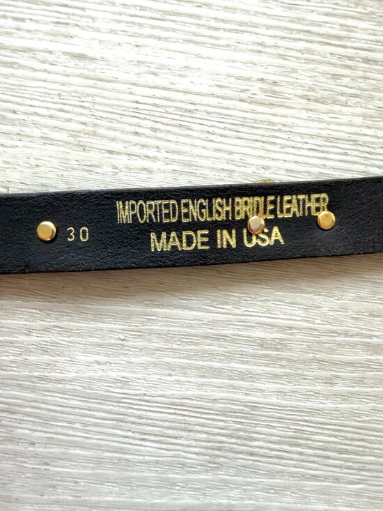 Vintage Brown Leather Belt Gold Western Boho One Inch Width Boho Size 30 main image 10